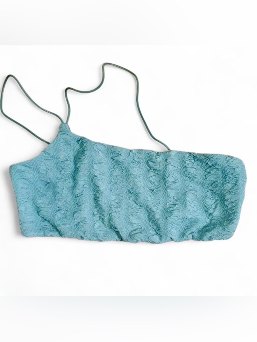 Princess Polly Blue One Shoulder Crop Top w/ Grip Strip Size M/8